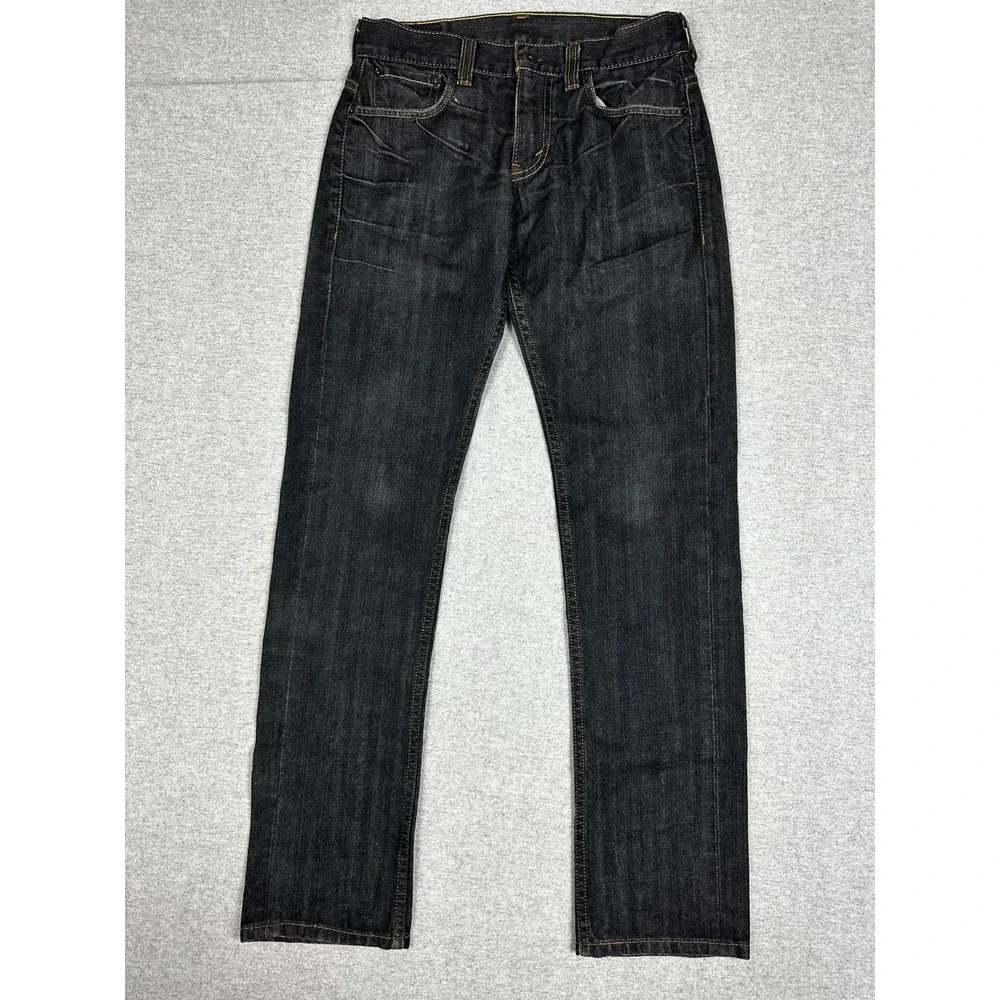 Levis 511 Jeans Mens 30x30 Skinny Black Dark Wash Stretch Denim